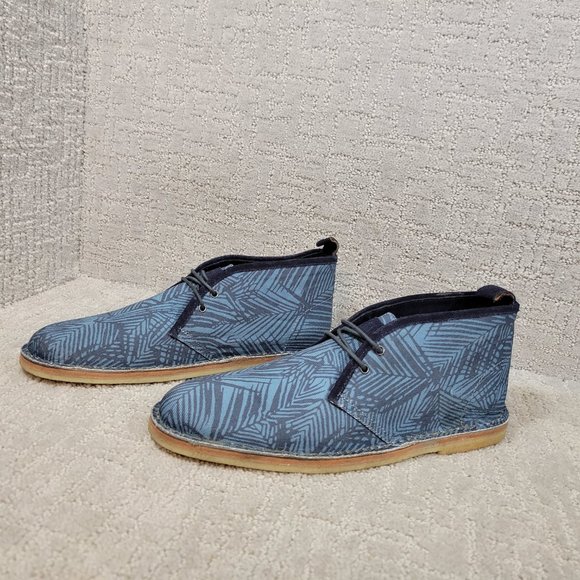 Michael Bastian Men's Size US 9 Fashion Blue Leaf Canvas Stitchout Chukka Boots. - Picture 4 of 10